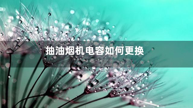 抽油烟机电容如何更换
