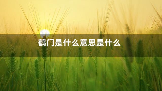鹤门是什么意思是什么