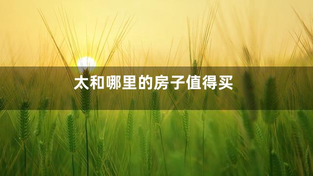 太和哪里的房子值得买