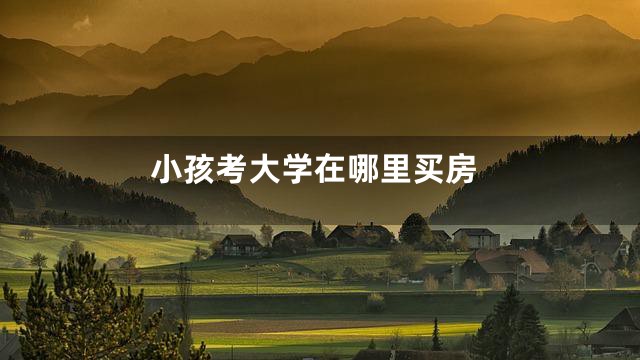 小孩考大学在哪里买房
