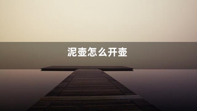 泥壶怎么开壶
