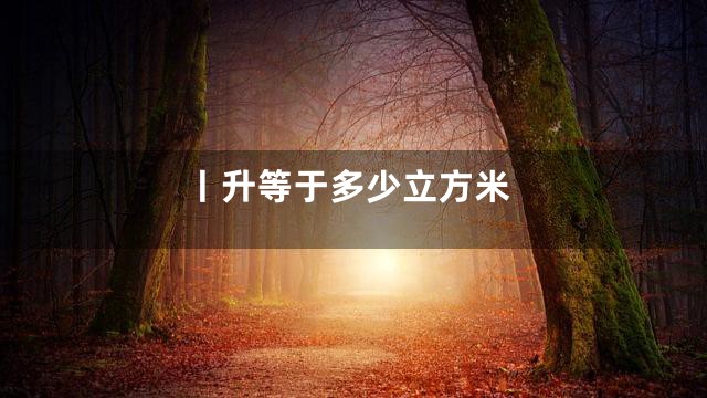 丨升等于多少立方米