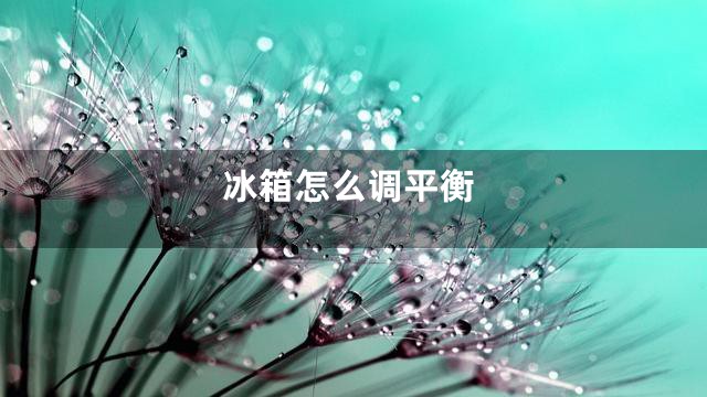 冰箱怎么调平衡