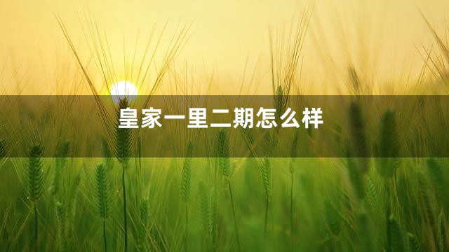 皇家一里二期怎么样