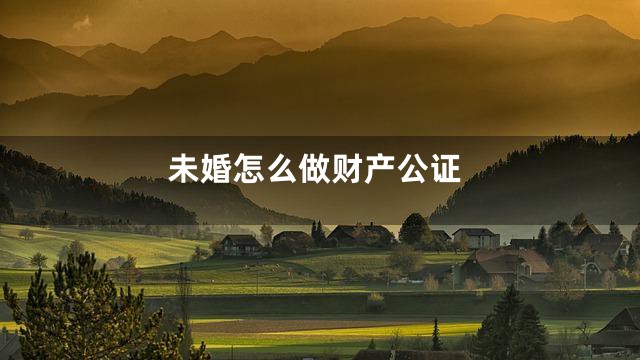 未婚怎么做财产公证