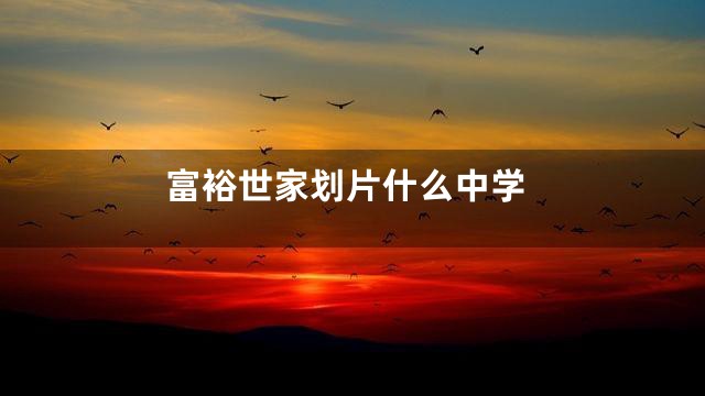 富裕世家划片什么中学