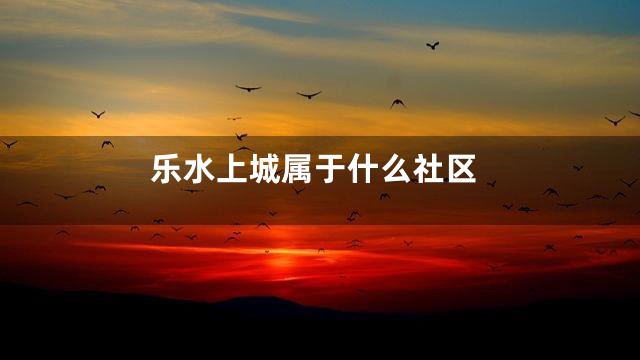 乐水上城属于什么社区