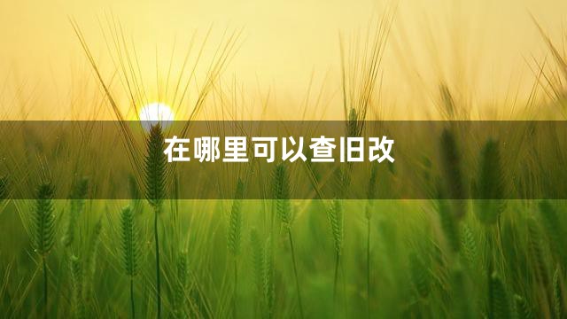 在哪里可以查旧改