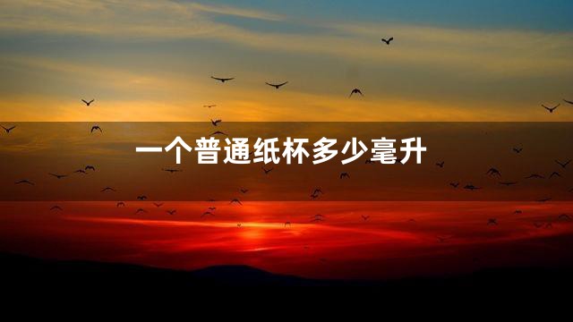 一个普通纸杯多少毫升