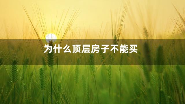 为什么顶层房子不能买