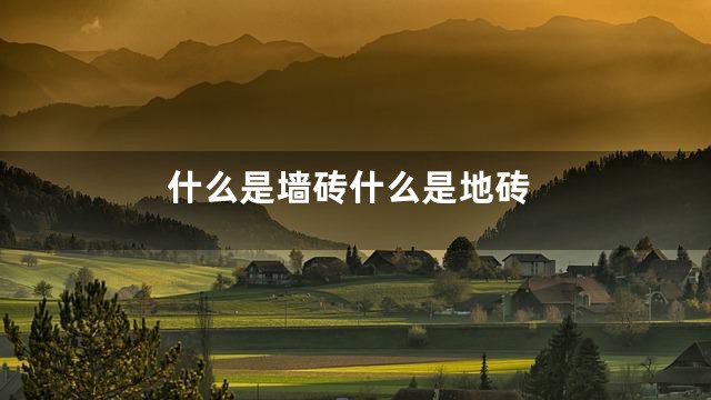 什么是墙砖什么是地砖