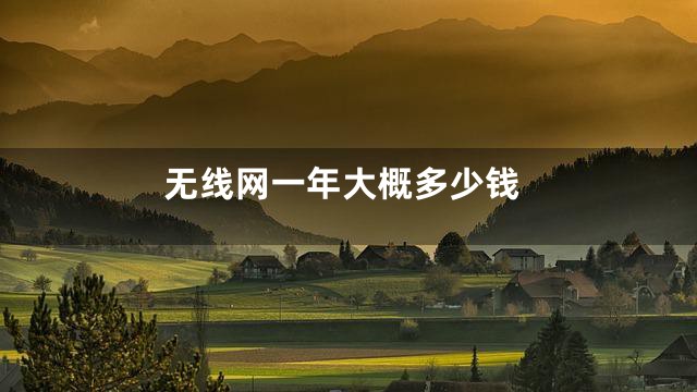 无线网一年大概多少钱