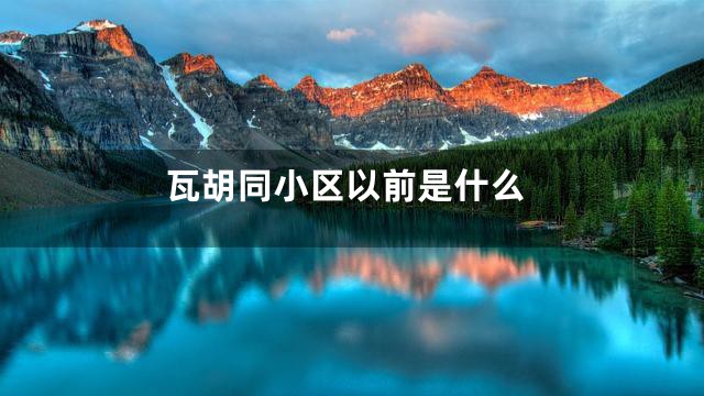 瓦胡同小区以前是什么