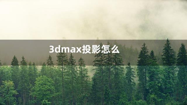 3dmax投影怎么