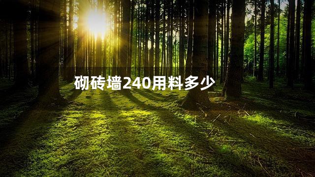 砌砖墙240用料多少