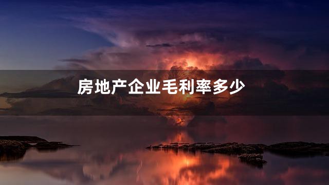房地产企业毛利率多少