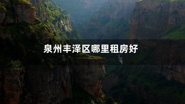 泉州丰泽区哪里租房好