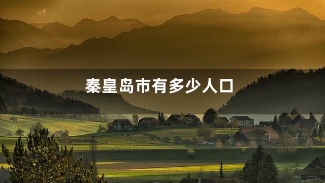 秦皇岛市有多少人口