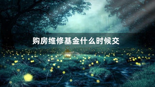 购房维修基金什么时候交