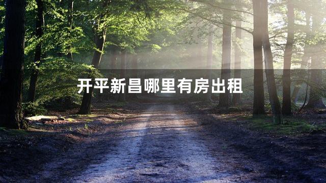 开平新昌哪里有房出租
