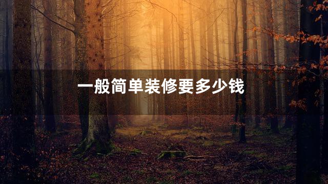 一般简单装修要多少钱