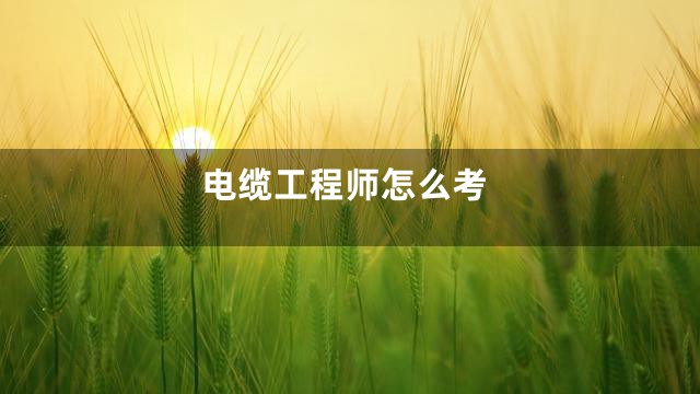 电缆工程师怎么考