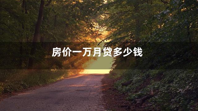 房价一万月贷多少钱