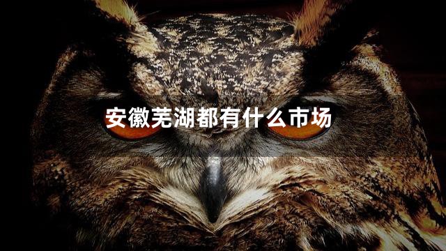 安徽芜湖都有什么市场