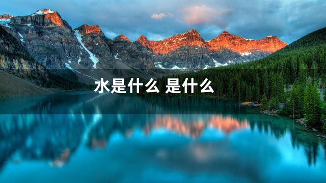 水是什么 是什么