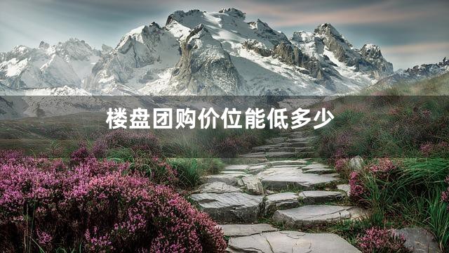 楼盘团购价位能低多少