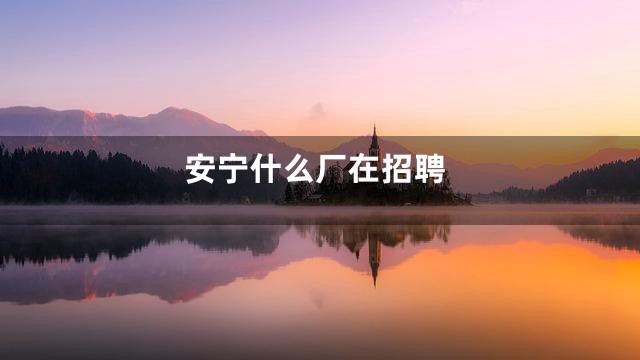 安宁什么厂在招聘