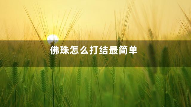佛珠怎么打结最简单