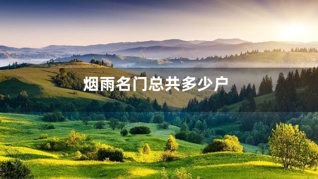 烟雨名门总共多少户