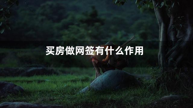 买房做网签有什么作用