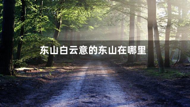 东山白云意的东山在哪里