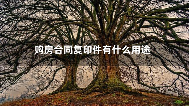 购房合同复印件有什么用途