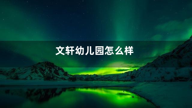 文轩幼儿园怎么样