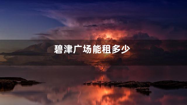 碧津广场能租多少