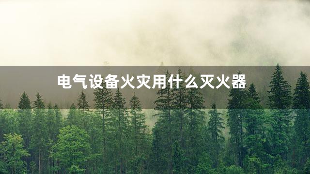 电气设备火灾用什么灭火器
