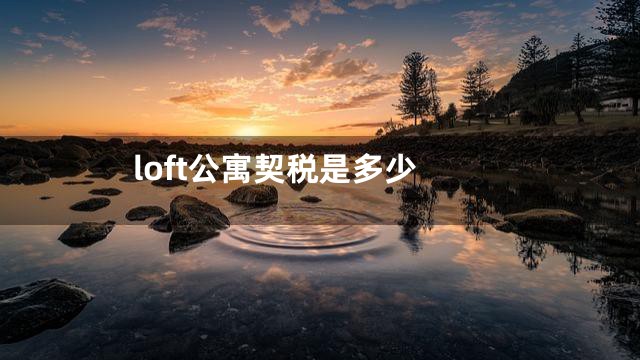 loft公寓契税是多少