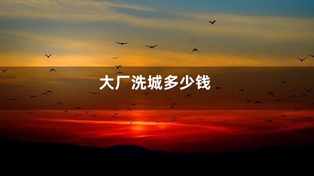 大厂洗城多少钱