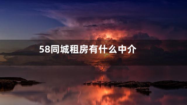 58同城租房有什么中介