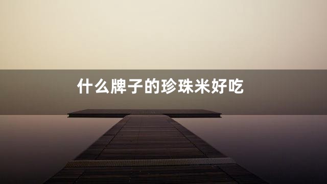 什么牌子的珍珠米好吃