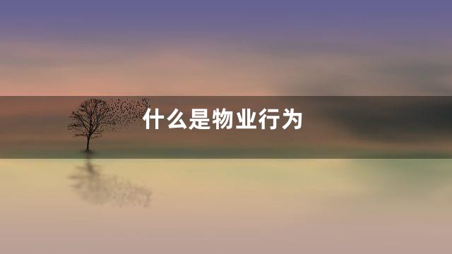 什么是物业行为