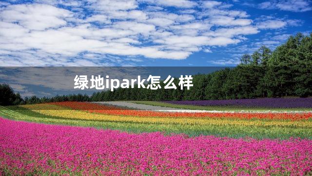 绿地ipark怎么样