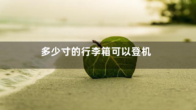 多少寸的行李箱可以登机