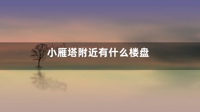 小雁塔附近有什么楼盘