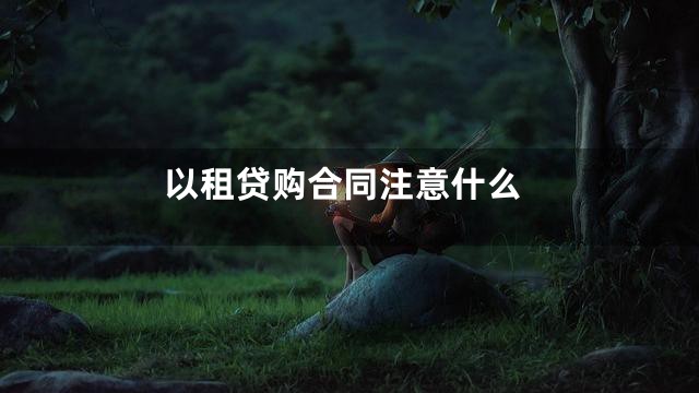 以租贷购合同注意什么