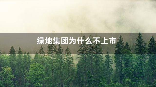 绿地集团为什么不上市