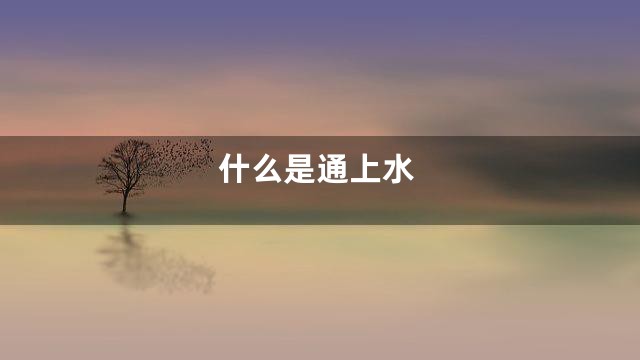 什么是通上水